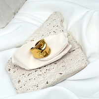 Anillos Abiertos Gruesos de Acero Inoxidable Chapados en Oro al por Mayor, Anillos Anchos Plegados Lisos, Joyería de Moda para Mujeres y Hombres