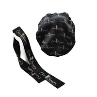 Coffret Cadeau Personnalisé en Soie Pure : Bonnet de Nuit et Masque pour les Yeux 100% Soie de Mûrier pour la Protection des Cheveux