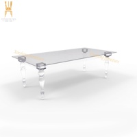 Bestseller Klarer Transparenter Acryl-Rechteck-Esstisch für Hochzeiten