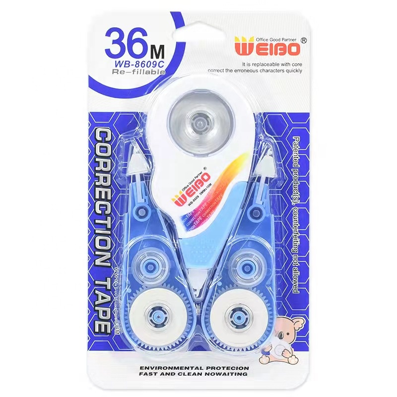 Многоцветная сменная Корректирующая лента с 2 альтернативными белыми корректорами для школьных и офисных принадлежностей