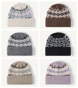 Winter Striped Jacquard Warm Thickened Knitted <b>Hat</b> Women Lady Outdoor Beanie <b>Hat</b> Fashion Woolen <b>Hat</b> - Product Image 2