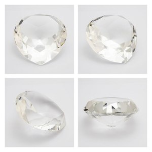Cœur en verre blanc diamètre 80 mm, accessoire de décoration de bureau - Product Image 2