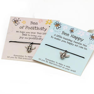 Пчела быть счастливой маленькая птичка любви Колибри очарование Австралия коала удача Счастливый слон очарование макраме веревочный браслет - Product Image 2