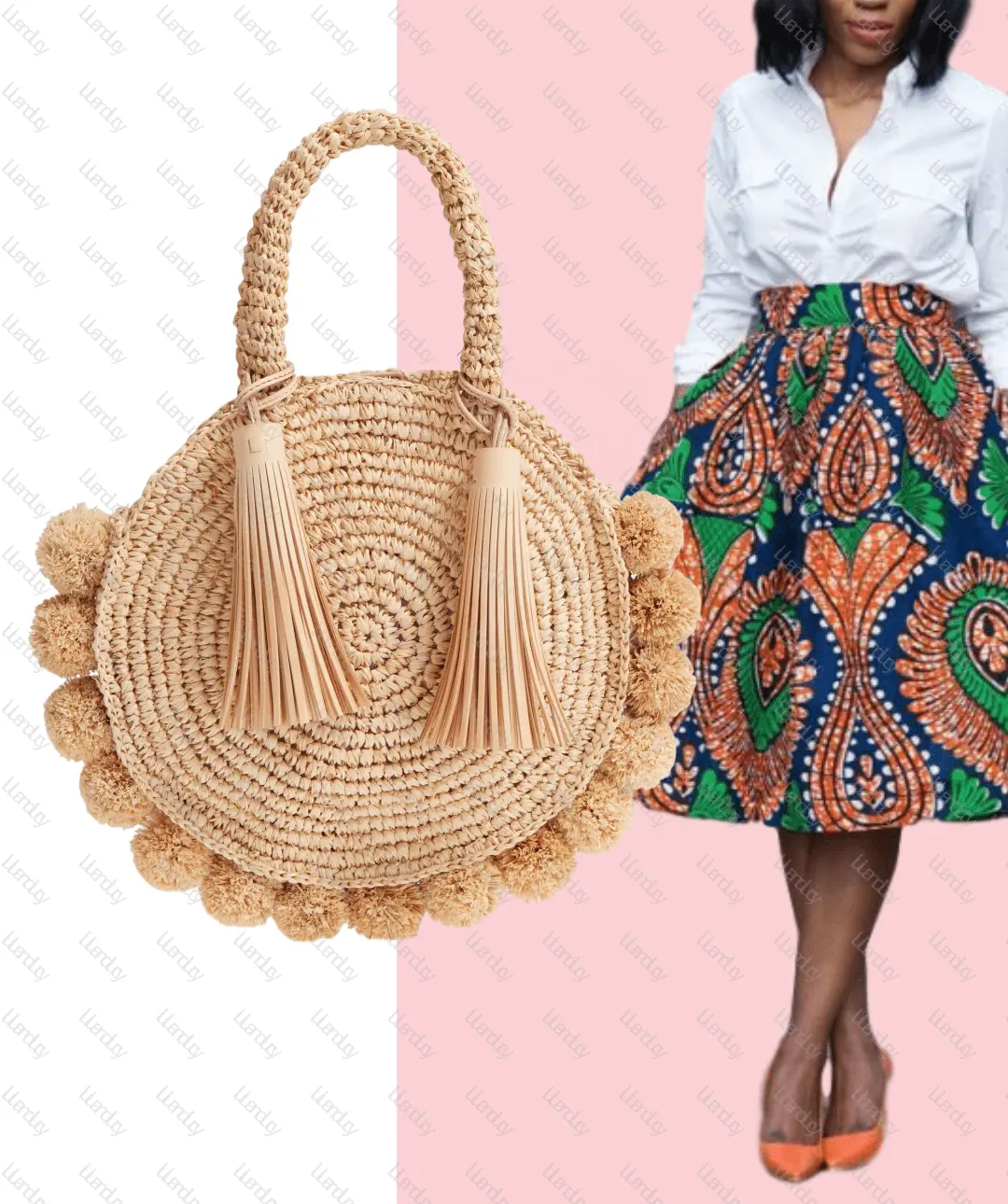 Luluandlucy ancara círculo da moda malha tecido raffiia sacos