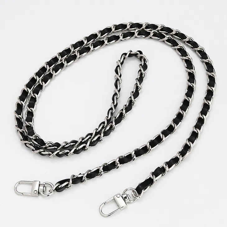 Cell Phone Case Lanyard 2022 Metal Chain Knit Leather Cord Necklace Mobile Phone Strap Hang Around Neck
