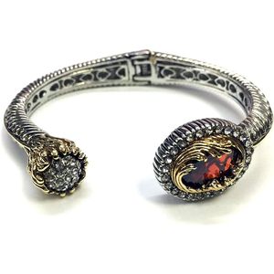 TJ Magic 7mm Two-Tone Cable Twist Wire Rhodium Plated <b>Cubic</b> <b>Zirconia</b> Crystal Hinged <b>Bracelet</b> Fashionable Pave Hinged Bangles - Product Image 3
