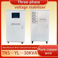 Régulateur de tension automatique AC TNS(SVC)-30KVA 30KW 50/60Hz Triphasé 380V Stabilisateur d'entrée 304-456V/280-480V/323-437V Cuivre