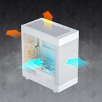 Boîtier PC tour moyenne panoramique en verre trempé double face, fabrication OEM directe, pour jeux MATX ITX, avec ventilateur, vente en gros