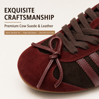 Chaussures de sport allemandes en daim véritable pour femmes, personnalisées, à lacets, plates, rétro, pour femmes