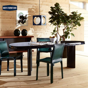 Muebles de restaurante de diseño italiano moderno Borgoña Café Restaurante Sillín Reposabrazos de cuero Sillas de comedor <span class=keywords><strong>vintage</strong></span> - Product Image 5