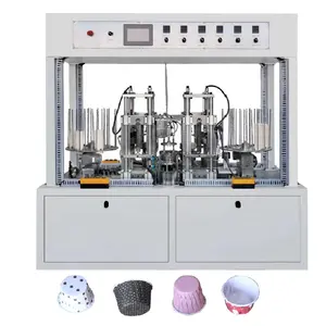 Automatic small bakery greeseproof paper cake tray forming machine, coffee filter cup making equipment