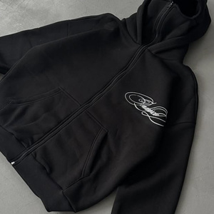 Sudadera con capucha de <span class=keywords><strong>doble</strong></span> capa, gruesa, con cremallera completa, extragrande, cálida para invierno, con cremallera oculta, logotipo personalizado con serigrafía, máscara de esquí - Product Image 3