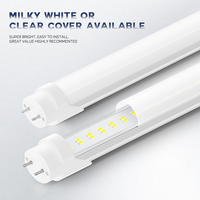 Tube LED T8 double rangée pour intérieur, 4 pieds, 28W/32W/36W/45W, 120-130LM/W, profil en aluminium et PC, luminaires pour maison, bureau, entrepôt