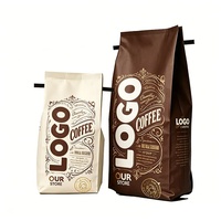 Sacs d'emballage de café en plastique recyclables à fond plat, personnalisés, doux au toucher, avec soufflet latéral, 12oz 340g 250g