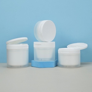 100ml 150ml 200ml Facial Toner Makeup Remover Cotton Pad <b>Jar</b> Frosted <b>Plastic</b> PP Body Scrub <b>Jars</b> with Flip Top Cap Tweezer Spoon - Product Image 3