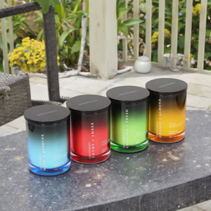 Venta al por mayor de lujo negro oro rosa tapas de metal de vidrio transparente etiqueta privada personalizada mejores velas de cera de soja perfumadas hechas de cera de palma - Product Image 4