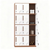 Casier de rangement métallique 4 portes en gros avec serrure à combinaison et serrure à clé, pour salle de sport et école, construction démontable, couleur personnalisable