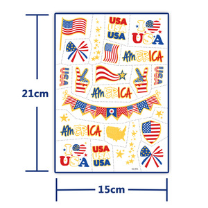 Tatouages temporaires patriotiques USA, autocollants drapeau américain pour le Quatrième de <span class=keywords><strong>Juillet</strong></span>, le Jour de l'Indépendance et les fêtes commémoratives des Vétérans - Product Image 4
