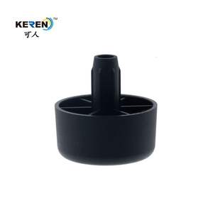 Vintage mediados de siglo moderno negro redondo muebles gabinete mesa sofá pata pies - Product Image 1