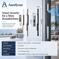 Serrure de porte intelligente Aurelysse HXF avec reconnaissance faciale 3D, lecture de la veine palmaire, empreinte digitale et caméra, entrée sans clé en alliage d'aluminium pour villas
