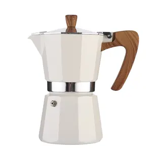 Diseño clásico Estufa Moka Pot Aluminio Mocha Pot Espresso Cafetera para uso en la cocina