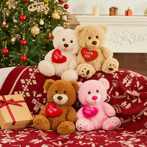 Boneka Teddy Bear Hari Valentine Berkualitas Tinggi 30cm dengan Hati untuk Pacar, I Love You, Mainan Plush yang Laris Manis - Product Image 1