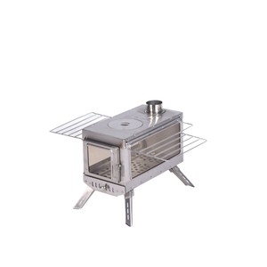 Portable Stainless Steel Wood <b>Stove</b> With Grill And Chimney Outdoor Camping <b>Stove</b> 36x28x27cm For 5 Or More People - Product Image 5