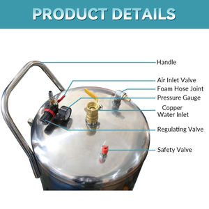 ماكينة رغوة متنقلة من SONLIN بصمام نحاسي عالي الجودة وخزان من الفولاذ المقاوم للصدأ سعة 80 لترًا لغسيل السيارات وتكوين رغوة الثلج والفقاعات - Product Image 4