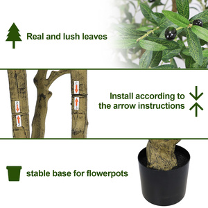 Arbre d'<span class=keywords><strong>olivier</strong></span> artificiel de 2,4 m de haut, <span class=keywords><strong>grand</strong></span> arbre artificiel en <span class=keywords><strong>pot</strong></span> avec tronc naturel, feuilles et fruits d'<span class=keywords><strong>olivier</strong></span> réalistes, plante décorative, 1 pièce/ensemble - Product Image 4