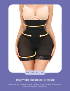 Shorty gainant amincissant taille haute pour femme, effet ventre plat, contrôle du ventre, rehausseur de fesses, avec ceinture enveloppante - Product Image 5
