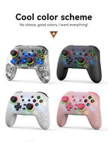 S09 kontroler game nirkabel Platform Multi, pengontrol game nirkabel untuk Switch Gamepad dengan lampu LED, Joystick getaran dapat disesuaikan untuk Android/iOS/PC
