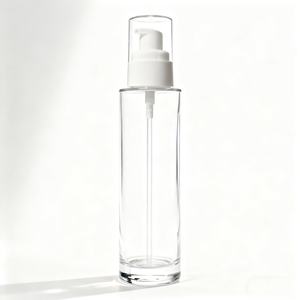 Botella de Vidrio Vacía de Lujo de 20 ml, 30 ml, 100 ml, con Cabeza Dosificadora Blanca Brillante para Esencia, Loción, Cosméticos, Protector Solar, Tónico - Product Image 1