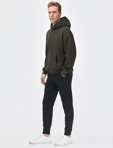 Sweat à capuche polaire confortable pour homme, doublé, uni, grande taille, séchage rapide, teint en pièce, polyester/coton, athlétique - Product Image 3