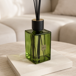 Aikun Dark Green Square Glass 2200ml <b>Reed</b> <b>Diffuser</b> Gift Set for Luxury Hotel Lobby Home Aromatherapy Decor Wholesale Supply Box - Product Image 3