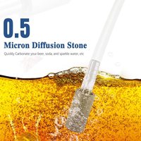 Pierre de diffusion 0.5/2 microns pierre d'aération de cabonation de bière en acier inoxydable avec barbe de 1/4 "pour la fabrication de vin Homebrew
