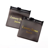 Sacs en PVC noir recyclables en gros avec logo doré, pochettes zippées en EVA givré pour le rangement et l'emballage de bijoux, bagues et boucles d'oreilles