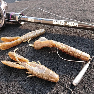 Leurre souple Dolive Beaver Swing Shrimp 96mm Black Pits pour la pêche au bar en eau douce, fabriqué au Japon - Product Image 1