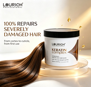 Mascarilla Capilar de Queratina y Aceite de Argán LOURICH, Reparación Profunda para Cabello Decolorado, Teñido y Enfermado, Venta al por Mayor para Salones de Belleza, Marca Privada - Product Image 3