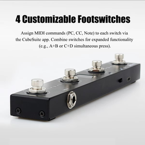 M-VAVE ช็อกโกแลตบลูทูธ <span class=keywords><strong>MIDI</strong></span> ฟุตคอนโทรลเลอร์, สวิตช์ 4 ตัว, แป้นเหยียบไร้สายพร้อมการควบคุมผ่านแอป, การพลิกแผ่น, การควบคุม DAW - Product Image 5