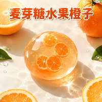 Balle anti-stress transparente de Noël en forme de bonhomme de neige à presser, thème fruits (pastèque, fraise), avec loterie intégrée