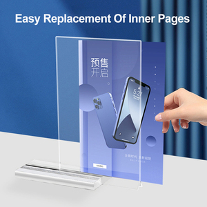 شعار مخصص A4/A5/A6 علامة طاولة حامل حامل على الوجهين حامل علامة الاكريليك واضحة نوع السحب - Product Image 3