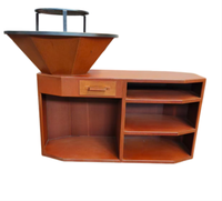 Barbecue au bois en acier corten robuste et personnalisable avec étagères de rangement multi-niveaux pour le jardin