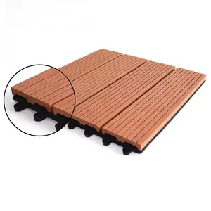 30*30CM Carreaux de terrasse en bois-plastique composite Plancher de terrasse de jardin à emboîtement lisse pour usage extérieur