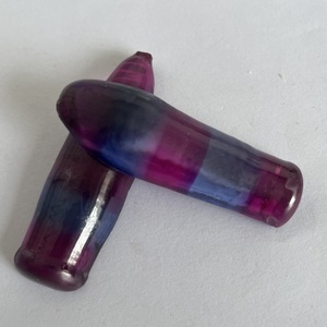 Saphir bicolore non taillé, pierre de corindon synthétique non taillée - Product Image 5