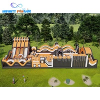 Complexe de parc d'attractions gonflable à vendre, comprend un parc de trampolines gonflable, des structures de jeux et des zones de rebond