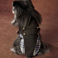 Vêtements pour chien, manteau en sweat-shirt patchwork vintage britannique pour animaux de compagnie