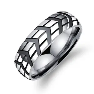 Anillo de acero inoxidable con ajuste de cristal para hombre, joyería de fabricante, anillo de dedo de oro, nuevos modelos de anillo de oro