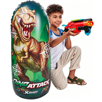 Cible de tir gonflable dinosaure pour enfants, jouet d'entraînement avec lanceur de fléchettes en mousse