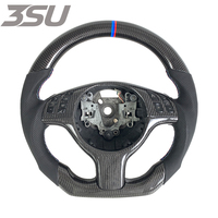 Volant de voiture en cuir et fibre de carbone style sport pour BMW E46 1998-2005, style universel pour intérieur de voiture