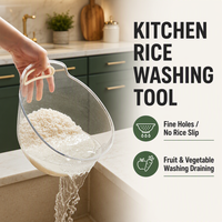 Panier de drainage multi-usages pour cuisine et maison, avec poignée, pour animaux de compagnie, riz, fruits, vaisselle et ustensiles de cuisson